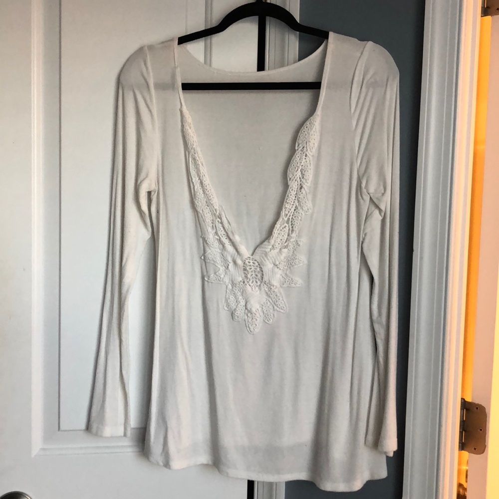 Crochet open back shirt